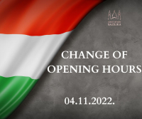 Change of opening hours - 4th of November